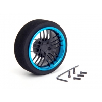 HIROSEIKO Alloy Steering MF Wheel (Flat Black + T-Blue) (20-Spoke)